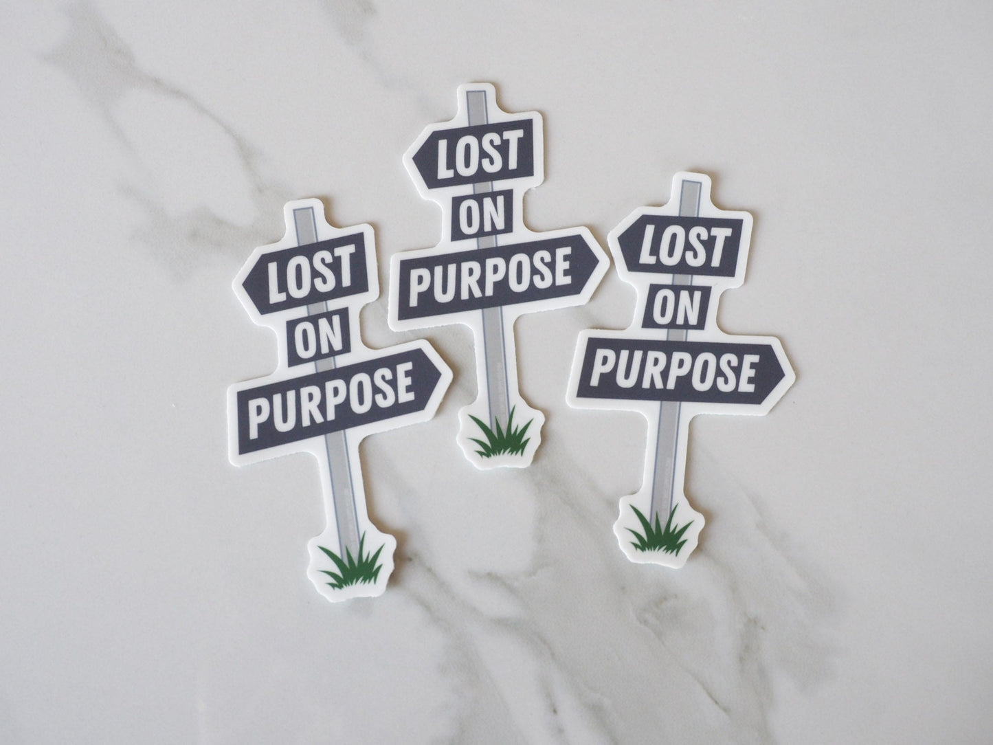 Lost on Purpose Road Sign Sticker