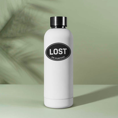 Lost on Purpose Black Oval Bumper Sticker