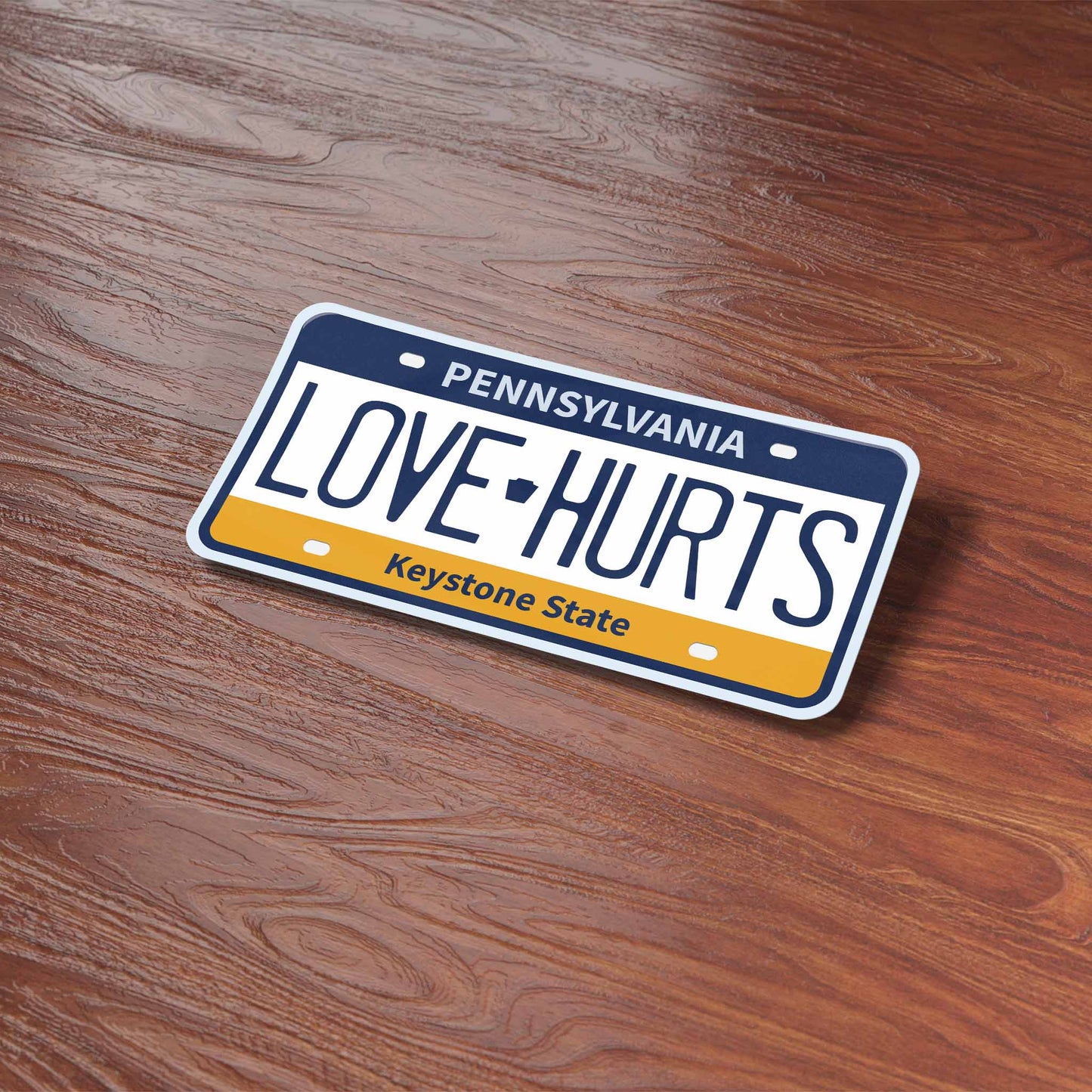 Love Hurts Philly Sports Pennsylvania License Plate Sticker