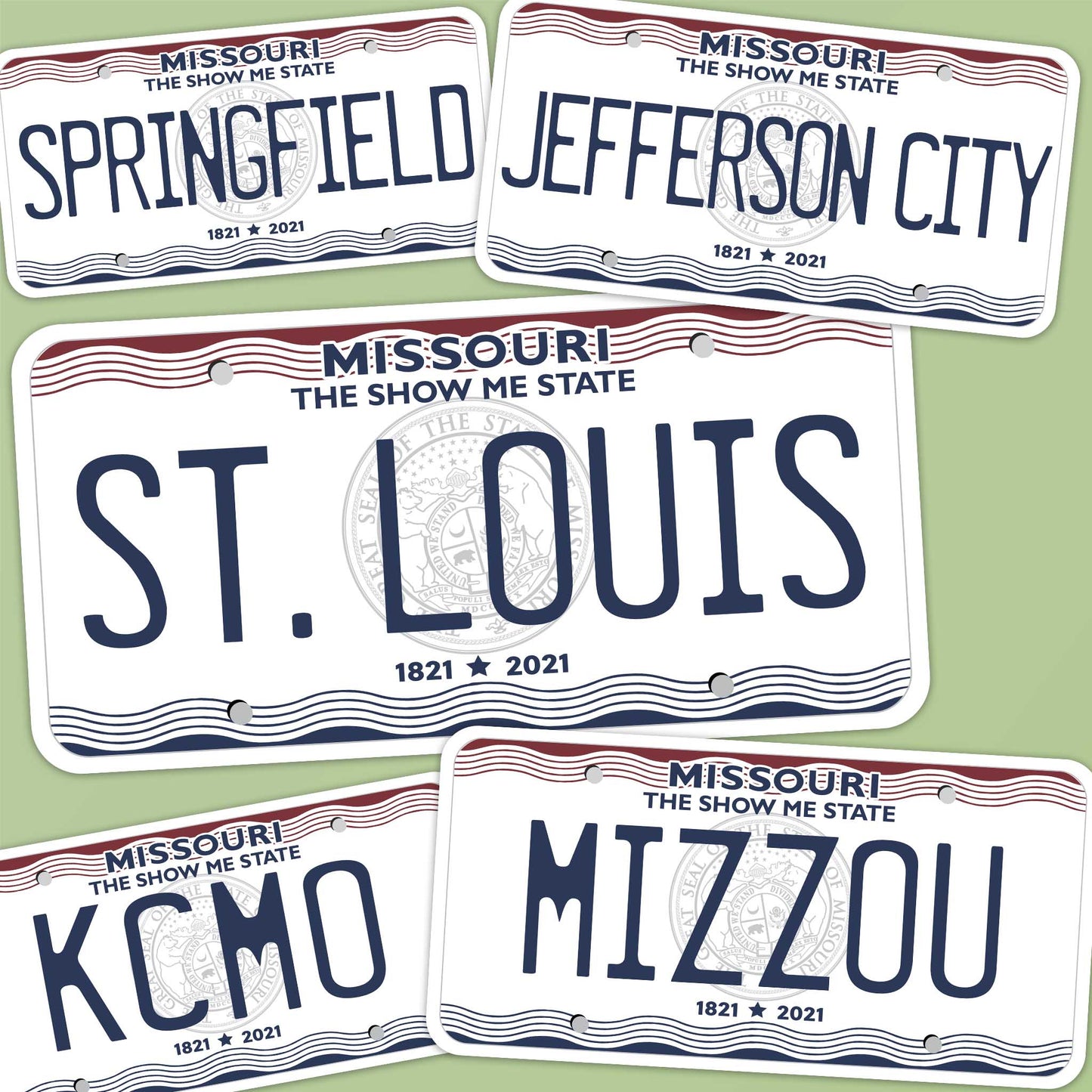 Missouri License Plate Sticker - Choose Your MO City Decal