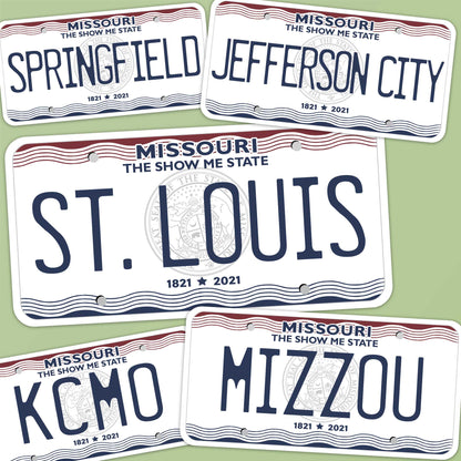 Missouri License Plate Sticker - Choose Your MO City Decal