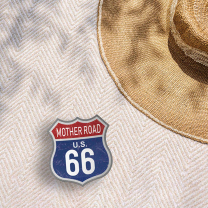 The Mother Road Blue Route 66 Sticker - Cool Vintage Highway Sign Decal