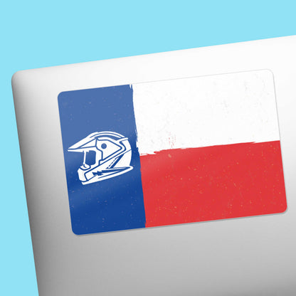 Motorcycle Helmet Texas Flag Sticker - Cool TX Offroad Decals for Laptop