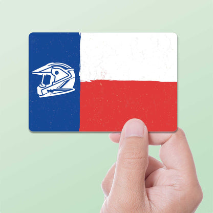 Motorcycle Helmet Texas Flag Sticker - Cool TX Offroad Decals for Laptop