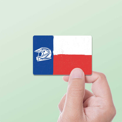 Motorcycle Helmet Texas Flag Sticker - Cool TX Offroad Decals for Laptop