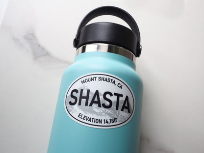 White Oval Mt Shasta California Sticker