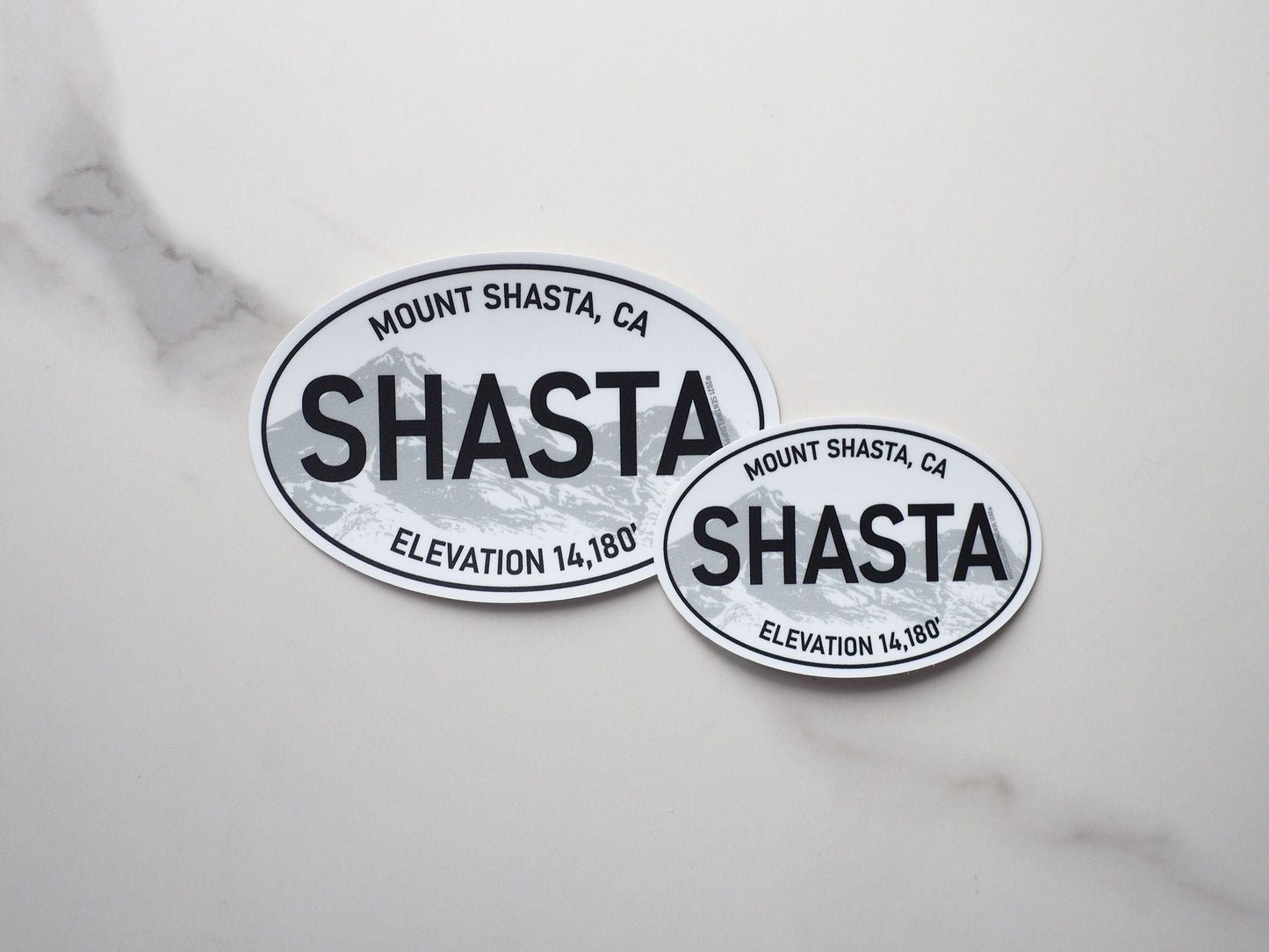 White Oval Mt Shasta California Sticker