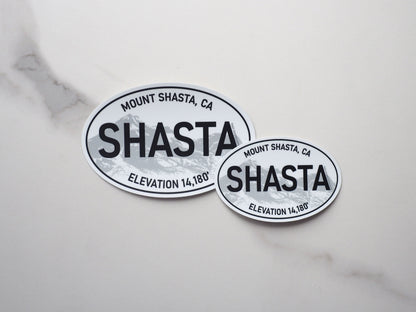 White Oval Mt Shasta California Sticker