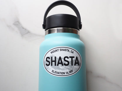 White Oval Mt Shasta California Sticker