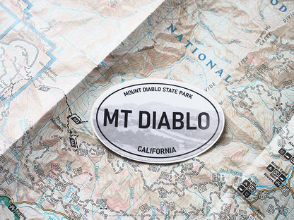 Mount Diablo State Park CA White Oval Bumper Sticker 3" & 4"
