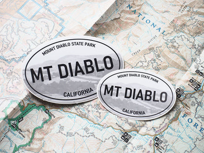 Mount Diablo State Park CA White Oval Bumper Sticker 3" & 4"