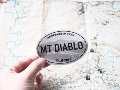Mount Diablo State Park CA White Oval Bumper Sticker 3" & 4"