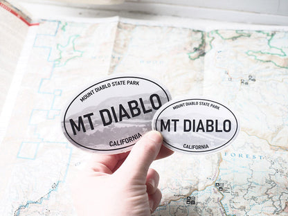 Mount Diablo State Park CA White Oval Bumper Sticker 3" & 4"