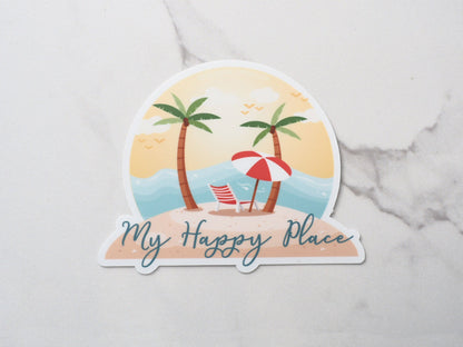 My Happy Place Beach Sticker