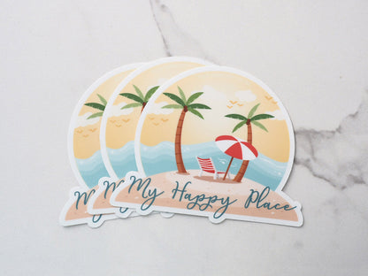 My Happy Place Beach Sticker