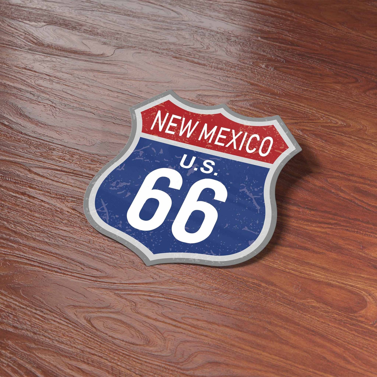 New Mexico Blue Route 66 Sticker - Cool NM Vintage Highway Sign Decal