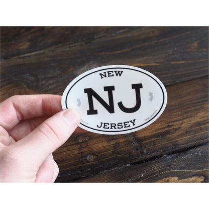 White Oval New Jersey NJ Sticker