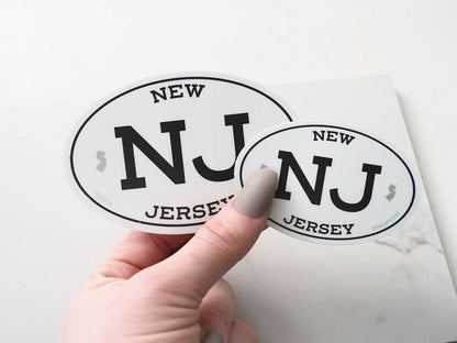 White Oval New Jersey NJ Sticker