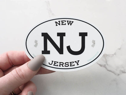 White Oval New Jersey NJ Sticker