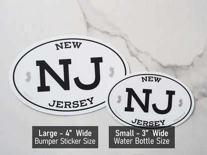 White Oval New Jersey NJ Sticker
