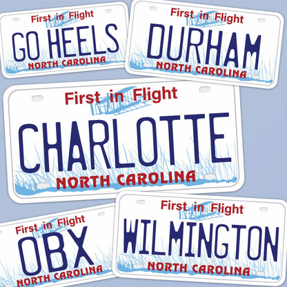North Carolina License Plate Stickers - Choose Your NC City