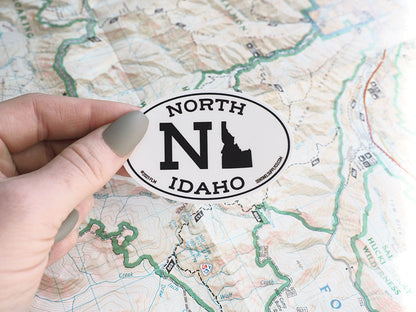 White Oval North Idaho Bumper Sticker