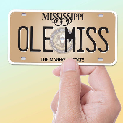 Ole Miss Mississippi License Plate Sticker