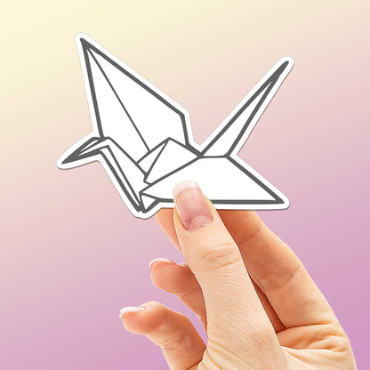 Origami Paper Crane Sticker - Cute Aesthetic Decal