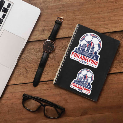 Philadelphia Skyline USA Soccer Sticker - Philly PA Sports Decal