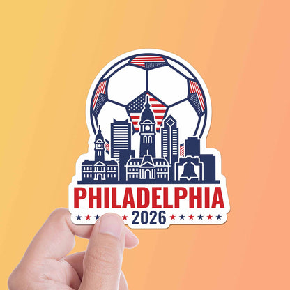 Philadelphia Skyline USA Soccer Sticker - Philly PA Sports Decal