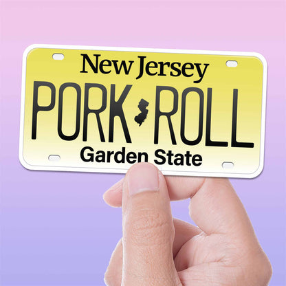 Pork Roll NJ License Plate Sticker