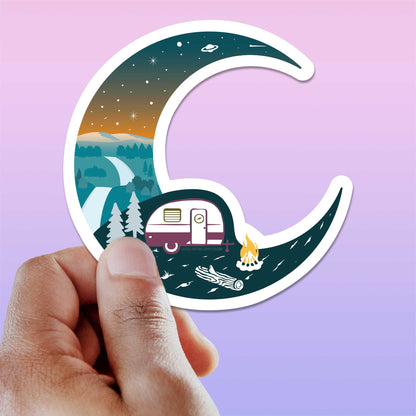 Half Moon Forest Hills Camping Sticker