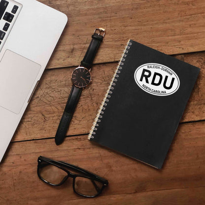 Raleigh Durham North Carolina RDU White Oval Bumper Sticker - Cool NC Decal