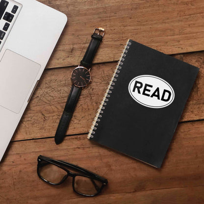 READ White Oval Bumper Sticker - Cute Book Decal
