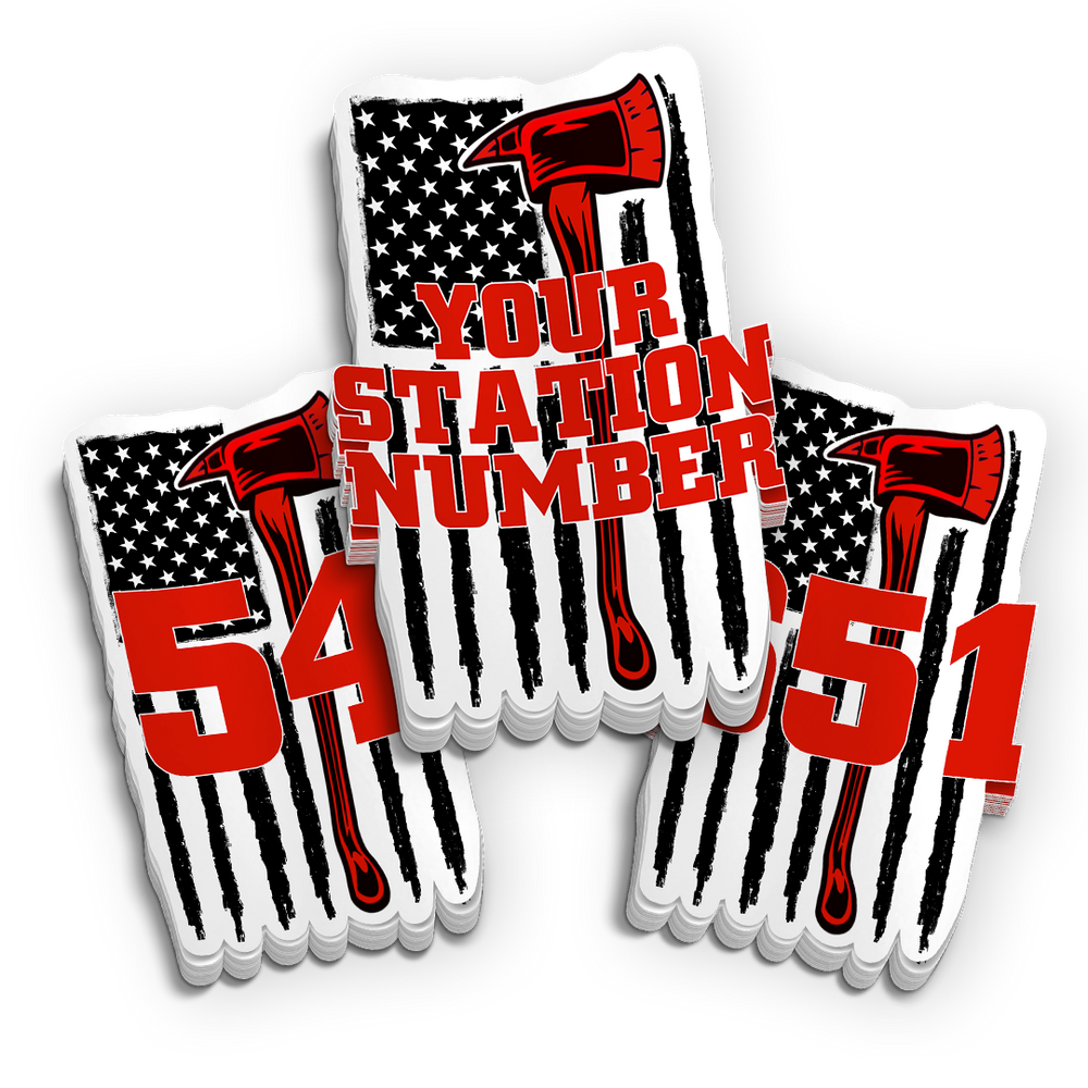 Custom Redline Flag Station Number Sticker