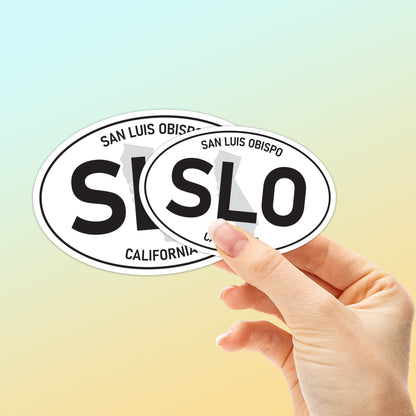 White Oval San Luis Obispo Bumper Sticker