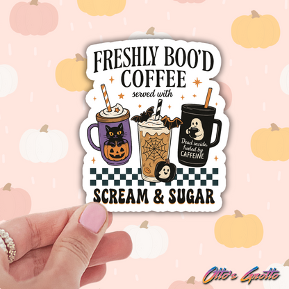 Freshly Boo'd Coffee Halloween Sticker