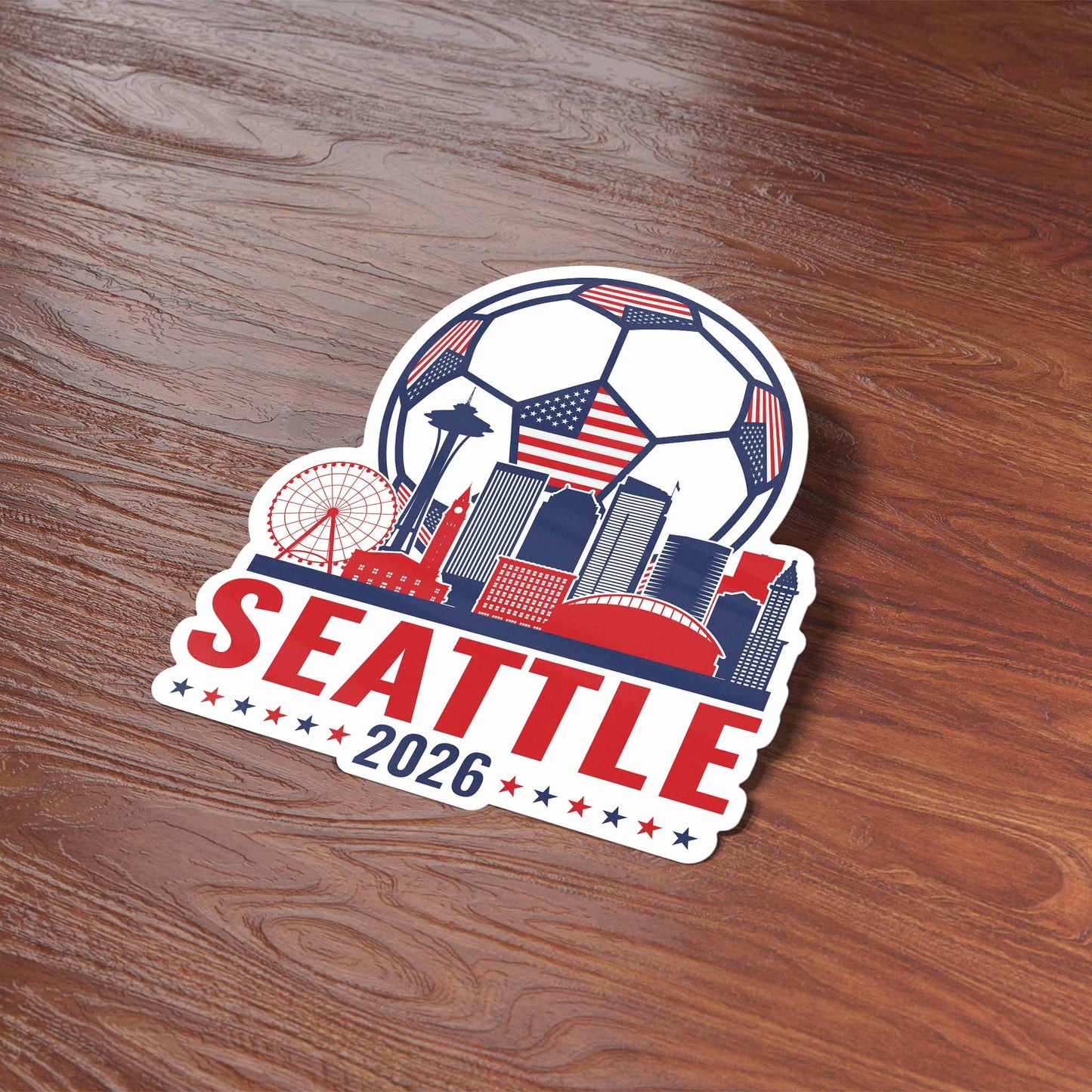 Seattle Skyline USA Soccer Sticker - PNW Washington Sports Decal