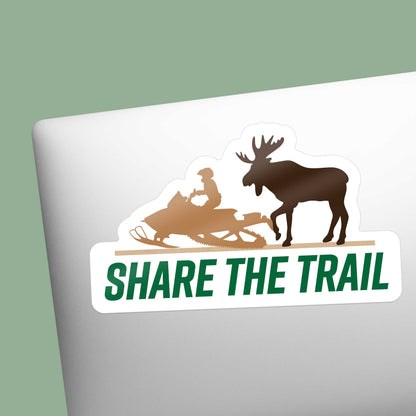 Share the Trail Moose Snowmobile Bumper Sticker