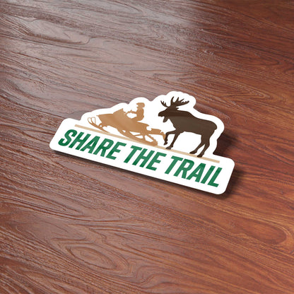Share the Trail Moose Snowmobile Bumper Sticker