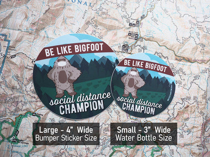 Social Distancing Bigfoot Sticker - Round