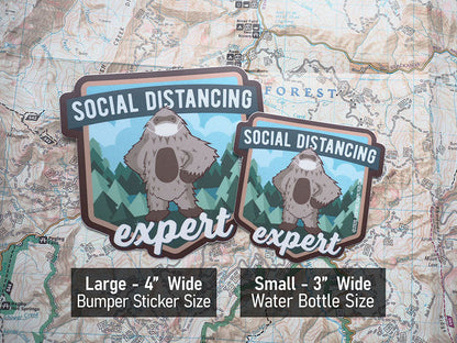 Social Distancing Expert Bigfoot Sticker