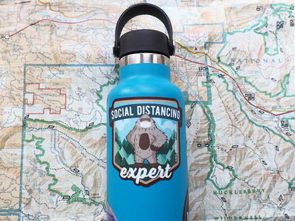 Social Distancing Expert Bigfoot Sticker