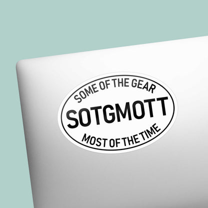 Some of the Gear Most of the Time ATGATT Parody Sticker
