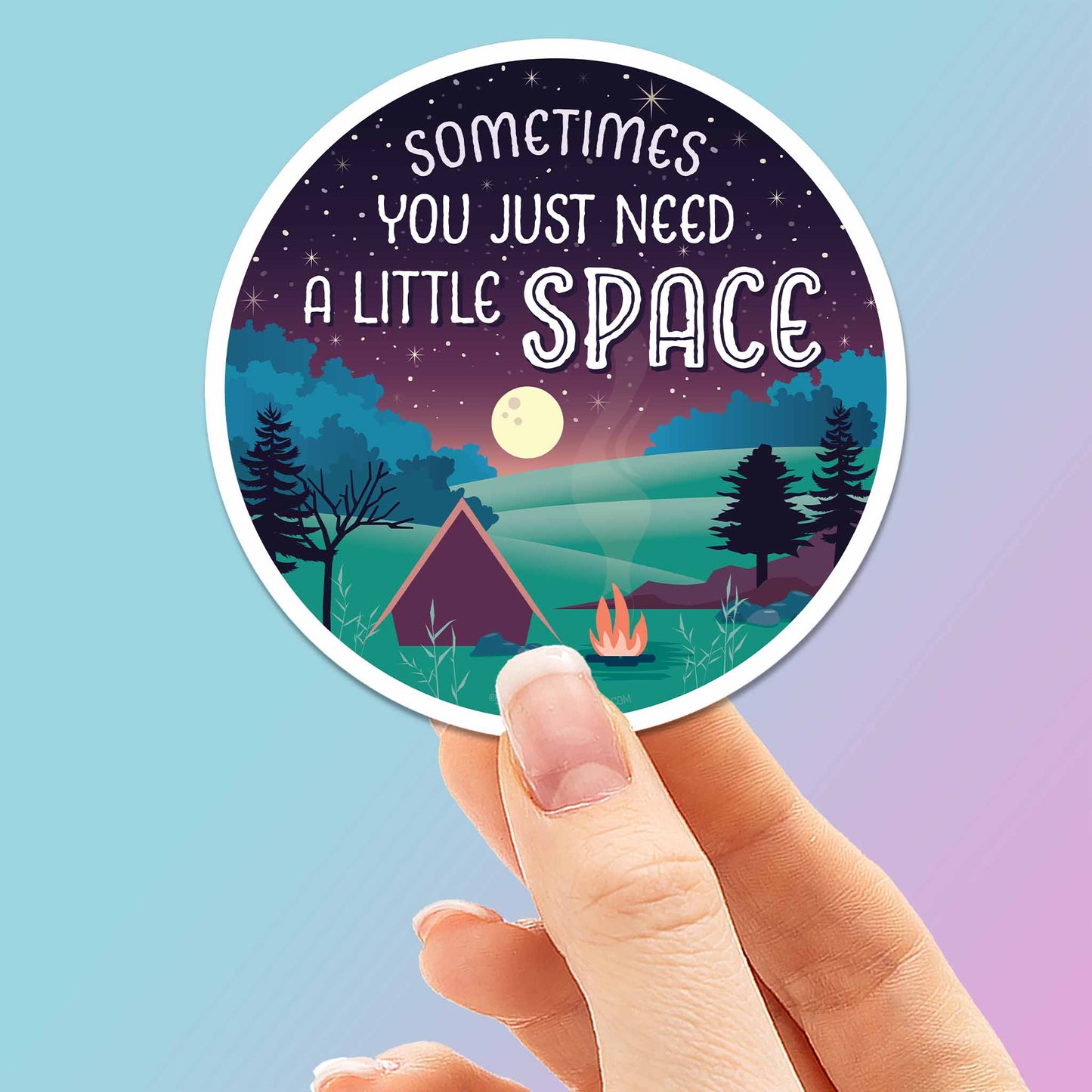 Just Need A Little Space Camping Sticker - Lake