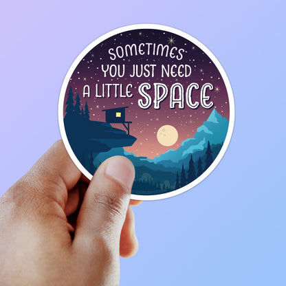 Just Need A Little Space Camping Sticker - Beach