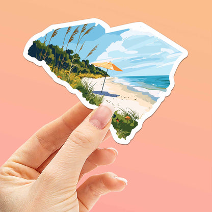 South Carolina Beach Sticker - Cute SC Southern Decal