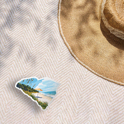 South Carolina Beach Sticker - Cute SC Southern Decal