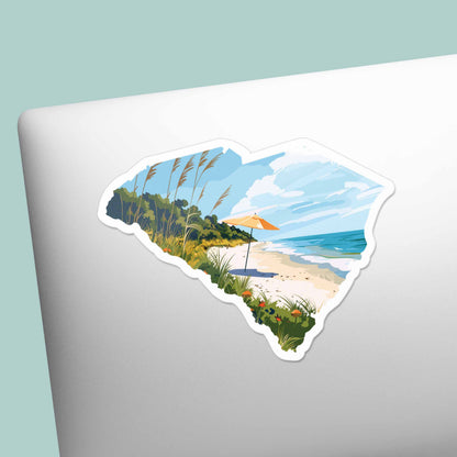 South Carolina Beach Sticker - Cute SC Southern Decal