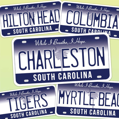 South Carolina License Plate Stickers - Choose Your SC City Decal